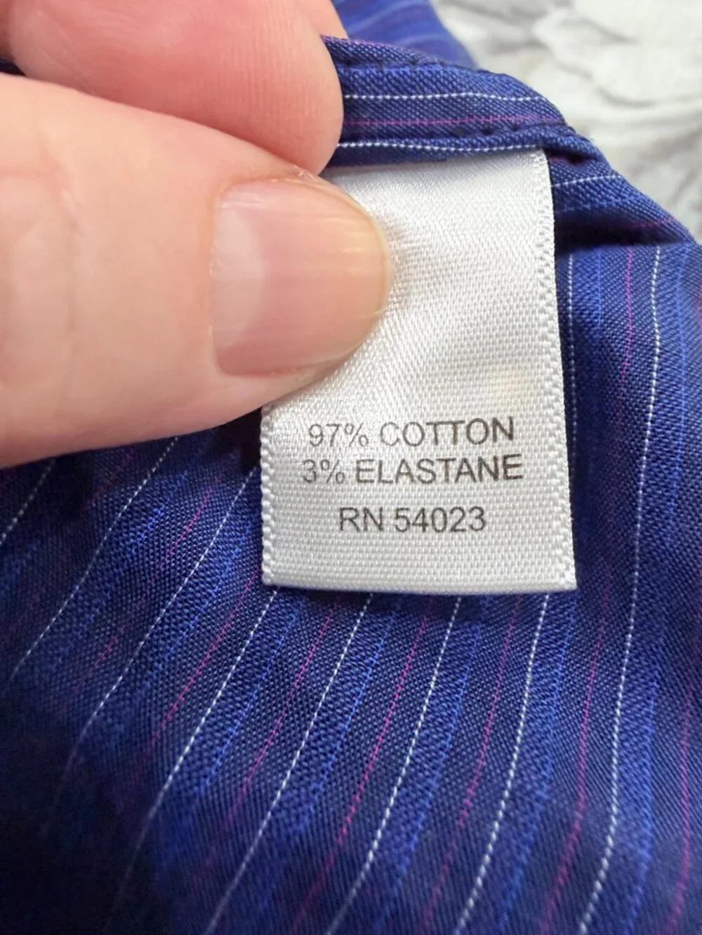 Banana Republic Shirt Mens Large Blue Striped Stretch Button Down Dress Shirt